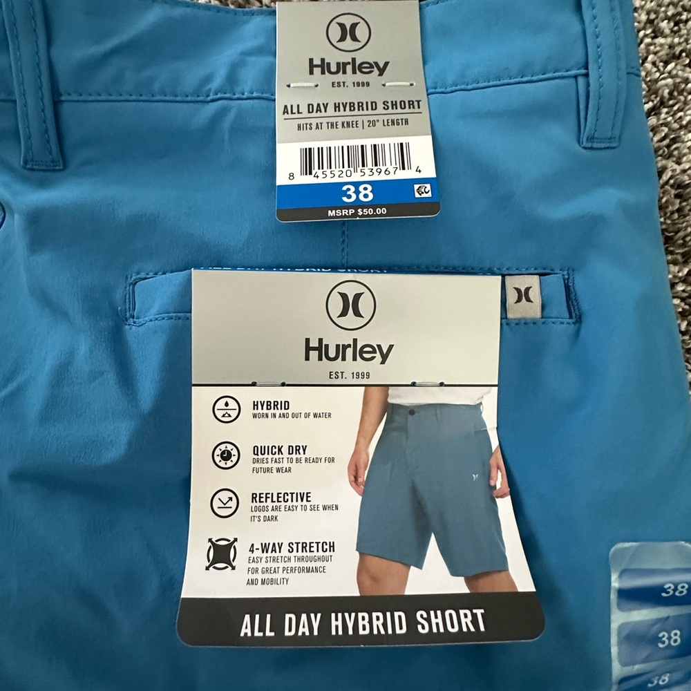 Hurley All Day Hybrid Shorts — Teal Blue